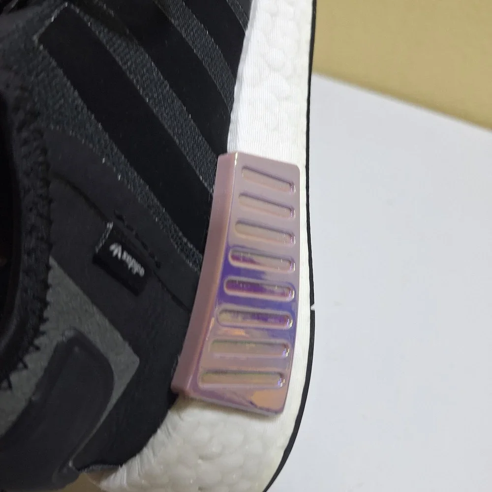 Adidas Originals NMD_R1 Parley Black White Iridescent Women's Size 8 Sneakers